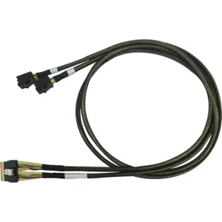 HighPoint SFF-8654 > 2x SFF-8643 NVMe-Kabel 8654-8643-210 (schwarz, 1 Meter)