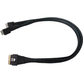 HighPoint SFF-8654 > 2x SFF-8611 NVMe-Kabel 8654-8611-205 (schwarz, 50cm)
