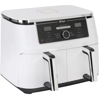 Ninja Foodi MAX Dual Zone Heißluftfritteuse AF400EUWH (weiß, 2x 1.235 Watt, 2 Körbe je 4,75 Liter)