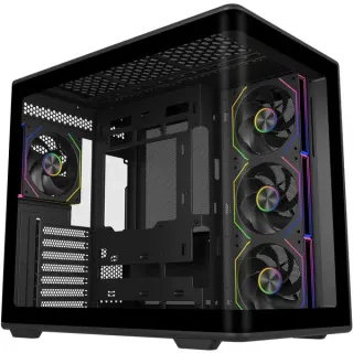 Cooler Master Elite 600 ARGB , Tower-Gehäuse (schwarz, Tempered Glass x 2)