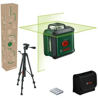Bosch Heimwerken & Garten Kreuzlinienlaser UniversalLevel 360 Set, mit Stativ (grün/schwarz, grüne Laserlinien, Reichweite Ø 24 Meter)