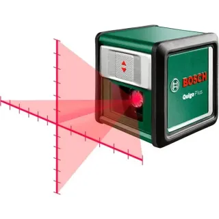 Bosch Heimwerken & Garten Kreuzlinienlaser Quigo Plus, mit Stativ (grün/schwarz, rote Laserlinien, Reichweite 7 Meter)