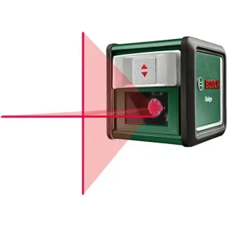 Bosch Heimwerken & Garten Kreuzlinienlaser Quigo, mit Klemme (grün/schwarz, rote Laserlinien, Reichweite 10 Meter)