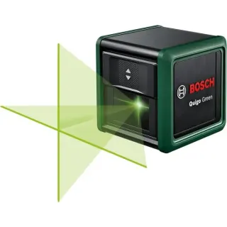 Bosch Heimwerken & Garten Kreuzlinienlaser Quigo Green, mit Klemme (grün/schwarz, grüne Laserlinien, Reichweite 10 Meter)