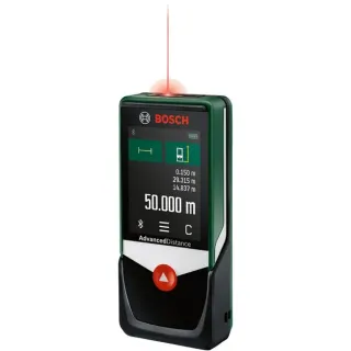 Bosch Heimwerken & Garten Laser-Entfernungsmesser AdvancedDistance 50C (grün/schwarz, Reichweite 50m, Bluetooth)