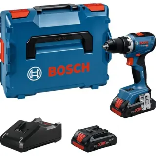 Bosch Professional Akku-Bohrschrauber GSR 18V-65 Professional, 18Volt (blau, 2x Li-Ion Akku ProCORE18V 4,0Ah, in L-BOXX)