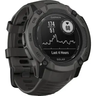 Garmin Instinct 2X Solar, Smartwatch (dunkelgrau, 55 mm, Silikon-Armband)