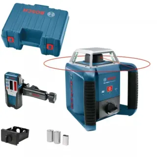 Bosch Professional Rotationslaser GRL 400 H Professional (blau/schwarz, rote Laserlinie, mit Laser-Empfänger LR 45, in L-BOXX)