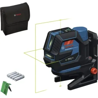 Bosch Professional Akku-Kombilaser GCL 12V-50-22 CG Professional, Kreuzlinienlaser (blau/schwarz, grüne Laserlinien und Lotpunkte, inkl. Drehhalterung RM 20)