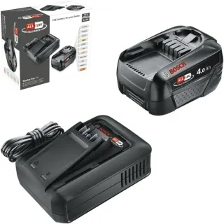 Bosch Heimwerken & Garten Akku Starter-Set 18V 1x 4,0Ah + Schnellladegerät AL 18V-44 (schwarz, Li-Ionen Akku 4,0Ah, POWER FOR ALL ALLIANCE)