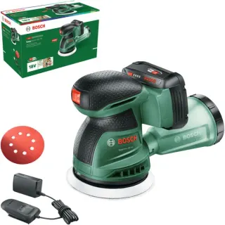 Bosch Heimwerken & Garten Akku-Exzenterschleifer EasyOrbit 18V-10, 18Volt (grün, Li-Ionen Akku 2,0Ah, POWER FOR ALL ALLIANCE)