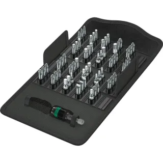 Wera Bit-Safe 61 Universal 1, 1/4", 61-teilig, Bit-Satz (schwarz/grün, inkl. Bit-Halter, 1/4", in textiler Box)