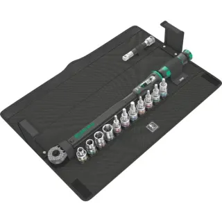 Wera Click-Torque C 3 Set 1, 1/2", Drehmomentschlüssel (schwarz/grün, 13-teilig, mit Umschaltknarre)