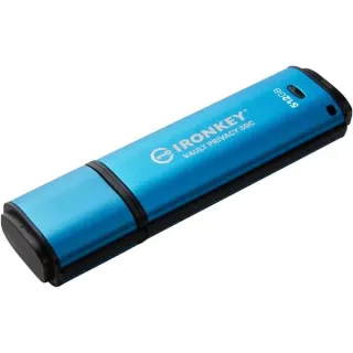 Kingston IronKey Vault Privacy 50 512 GB, USB-Stick (hellblau/schwarz, USB-C 3.2 Gen 1)