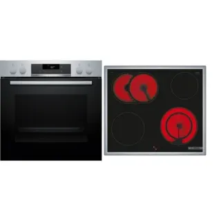 Bosch HND271AS64 Serie 2, Herdset (schwarz/edelstahl)