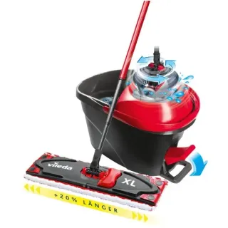 Vileda Wischer ULTRAMAX XL Turbo Komplett Box, Bodenwischer (schwarz/rot)