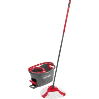 Vileda Wischmop Turbo EasyWring & Clean Box, Bodenwischer (schwarz/rot)