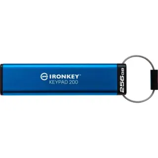 Kingston IronKey Keypad 200 256 GB, USB-Stick (blau, USB-A 3.2 Gen 1)
