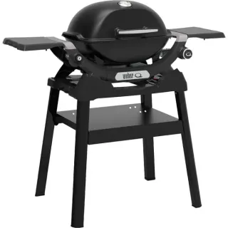 Weber Gasgrill Q 1200N mit Stand (schwarz, 2,93 kW, mit Seitentischen)