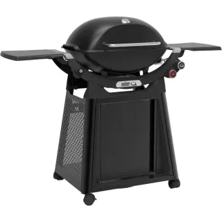 Weber Gasgrill Q 3200N+ mit Premium-Rollwagen (schwarz, 6,44 kW, mit Seitentischen)