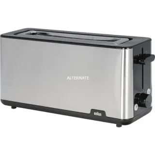 Braun Langschlitz-Toaster PurShine HT 1610 BK (edelstahl/schwarz, 1.030 Watt, für 2 Scheiben Toast)