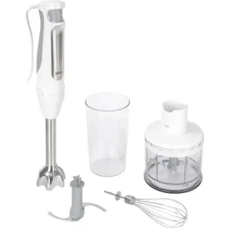 Braun MultiQuick 7 Stabmixer MQ 7035I (weiß/edelstahl, 1.000 Watt, mit Zerkleinerer und Schneebesen)