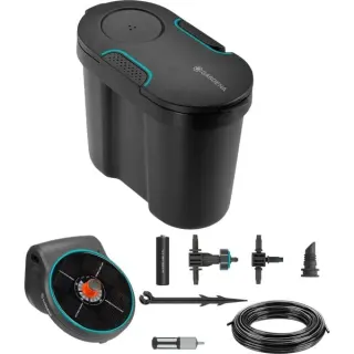 GARDENA Solar-Bewässerung AquaBloom Set, inkl. Wasserbehälter, Bewässerungssteuerung (grau, für bis zu 20 Pflanzen)