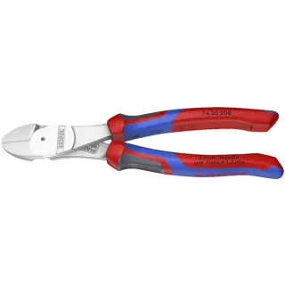KNIPEX Kraft-Seitenschneider 74 05 200, Schneid-Zange (rot/blau, Länge 200mm, mit KNIPEXtend-Schnittstellen)