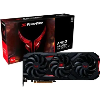 PowerColor Radeon RX 9070 XT Red Devil 16GB OC, Grafikkarte (schwarz, RDNA4, GDDR6, 3x DisplayPort, 1x HDMI 2.1)