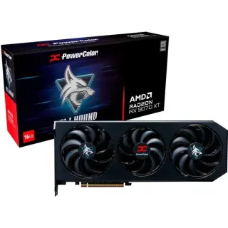 PowerColor Radeon RX 9070 XT Hellhound 16GB OC, Grafikkarte (schwarz, RDNA4, GDDR6, 3x DisplayPort, 1x HDMI)