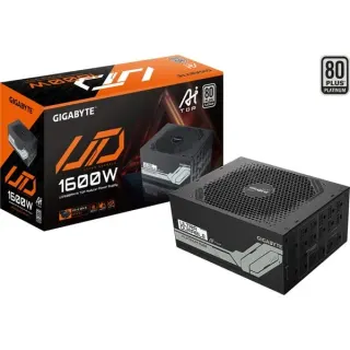 GIGABYTE UD1600PM PG5 AI TOP, PC-Netzteil (schwarz, 2x 12-Pin High Power GPU, 8x PCIe, Kabel-Management, 1600 Watt)