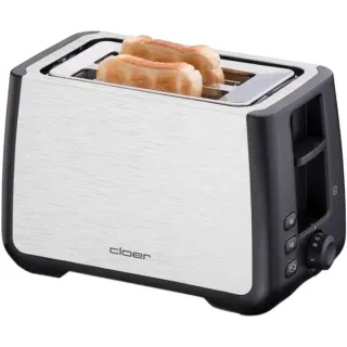Cloer King-Size-Toaster 3569 (edelstahl/schwarz, 1.000 Watt, für 2 XXL-Toastscheiben)
