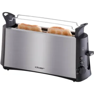 Cloer Langschlitz-Toaster 3810 (edelstahl, 880 Watt, für 2 Scheiben Toast)