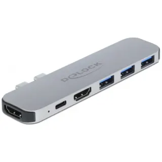 DeLOCK Dockingstation für MacBook (grau, Dual HDMI, Power Delivery)