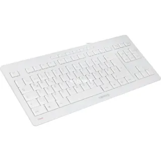 CHERRY STREAM KEYBOARD TKL, Tastatur (weiß/grau, DE-Layout, Cherry SX-Scherentechnologie)