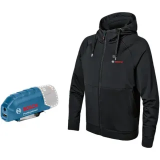 Bosch Professional Heat+Jacket GHH 12+18V Solo Größe S, Arbeitskleidung (schwarz, ohne Akku und Ladegerät)