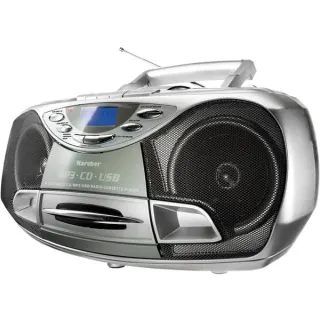Karcher RR 510 (N), Radio (silber/schwarz, CD/MP3-Player, Kassettenplayer, UKW-Radio, USB)