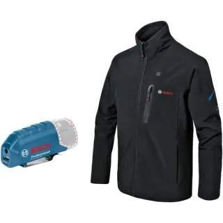 Bosch Professional Heat+Jacket GHJ 12+18V Solo Größe 2XL, Arbeitskleidung (schwarz, ohne Akku und Ladegerät)