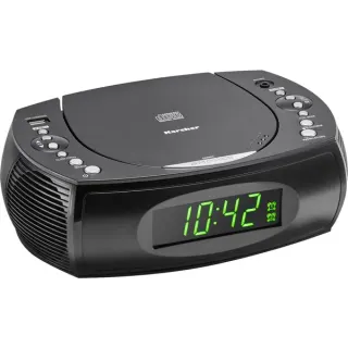 Karcher UR 1308, Radiowecker (schwarz, UKW-Radio, CD-Player, USB-Ladefunktion)