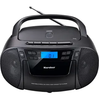 Karcher RR 5045 (schwarz), Radio (schwarz, CD-Player, Kassettenplayer, UKW-Radio, AUX)