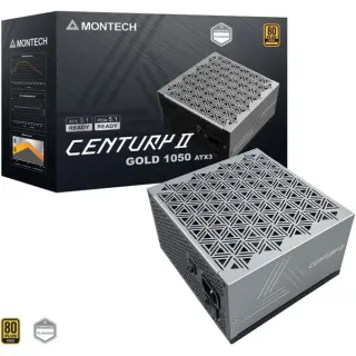 Montech CENTURY II 1050, PC-Netzteil (silber, 1x 12-Pin High Power GPU, 6x PCIe, Kabelmanagement, 1050 Watt)