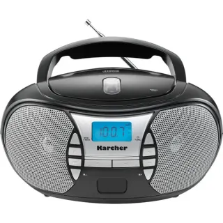 Karcher RR 5025-B, Radio (schwarz/silber, Tragbarer CD-Player mi UKW-Radio)
