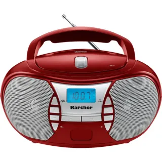 Karcher RR 5025-R, Radio (rot/silber, Tragbarer CD-Player mi UKW-Radio)