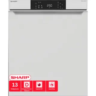 SHARP QW-NA1CU47DW-DE , Spülmaschine (weiß/edelstahl, 60 cm)