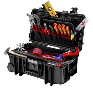 KNIPEX Werkzeugkoffer "Robust26 Move" Sanitär, 17-teilig, Werkzeug-Set (schwarz, mit Werkzeug-Sortiment für Installateure)