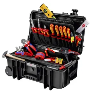 KNIPEX Werkzeugkoffer "Robust26 Move" Elektro, 22-teilig, Werkzeug-Set (schwarz, mit Werkzeug-Sortiment für Elektriker)