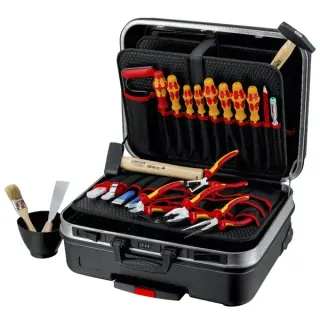 KNIPEX Werkzeugkoffer "BIG Basic Move" Elektro, 24-teilig, Werkzeug-Set (schwarz, mit Werkzeug-Sortiment für Elektriker)