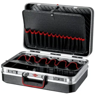 KNIPEX Werkzeugkoffer "Vision24" 00 21 20 LE, Werkzeugkiste (schwarz, Umlaufender Doppel-Aluminiumrahmen)