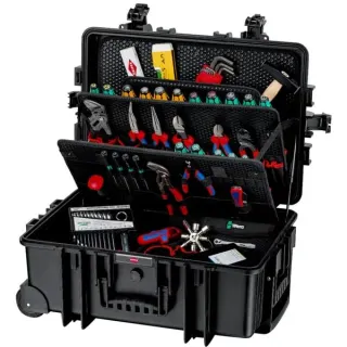 KNIPEX Werkzeugkoffer "Robust45 Move" Mechanik, 90-teilig, Werkzeug-Set (schwarz, mit Werkzeug-Sortiment für Handwerker)