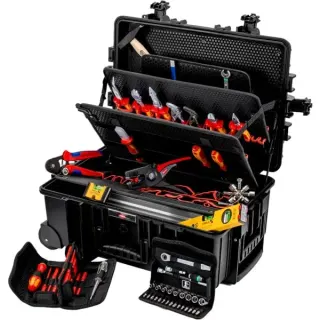 KNIPEX Werkzeugkoffer "Robust45 Move" Elektro, 63-teilig, Werkzeug-Set (schwarz, mit Werkzeug-Sortiment für Elektriker)